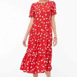 Red j crew floral dress